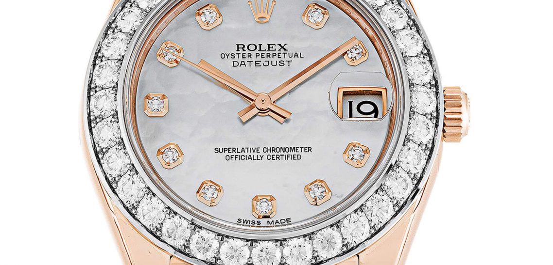 Replica Rolex Watch Beautiful Pearlmaster Diamond 81285 34mm White Dial