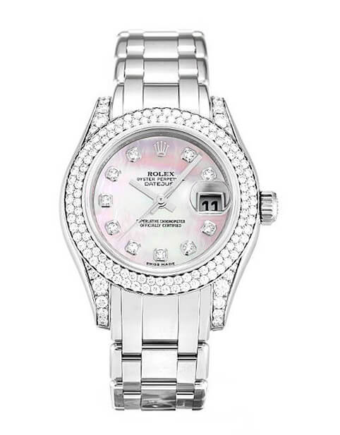 Replica Watch Rolex Bright Diamond  Pearlmaster 80359 29mm Pink Dial